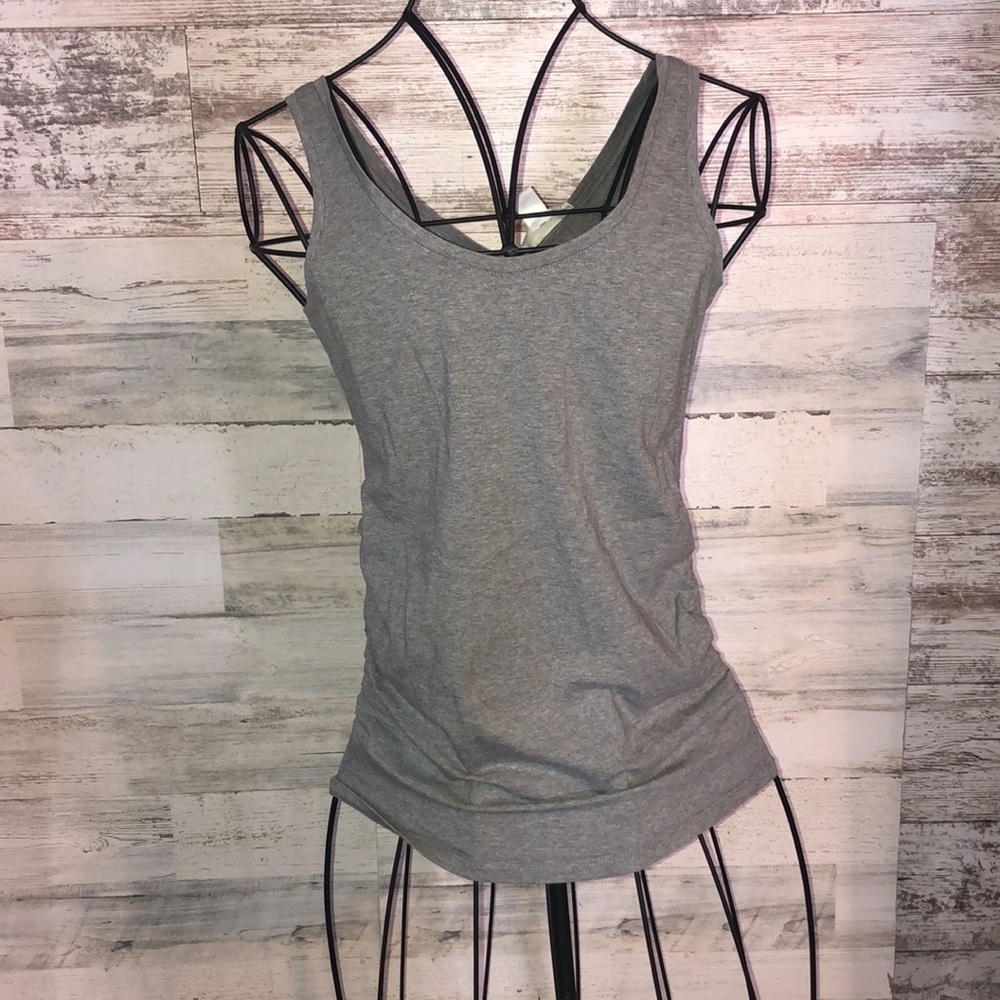 Motherhood maternity tank top size small gray summer tank top low cut back​​​